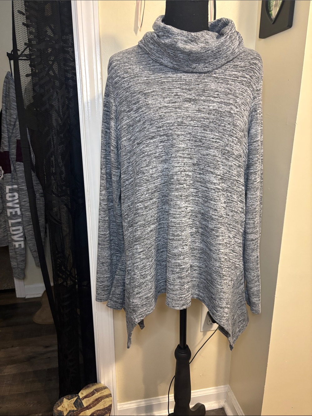 Avon Gray Marled Cowl Neck Sweater